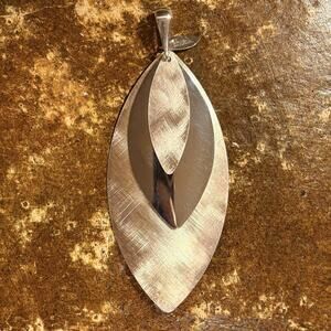 Paola Valentini Pendant/Enhancer Sterling Silver 3Leaf Two Tone Vintage Italy